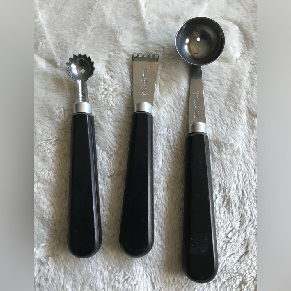 Inox France 3-Piece Stainless Steel Citrus Set with Black Hardwood Handles